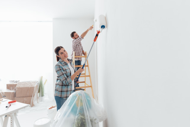 Painting a house