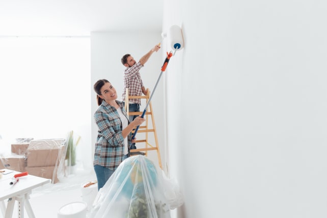 Painting a house