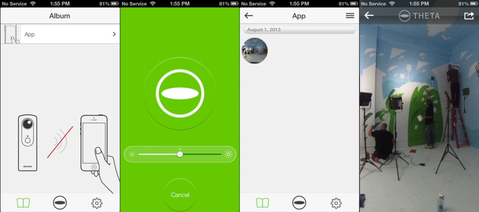 Ricoh Theta App Interface