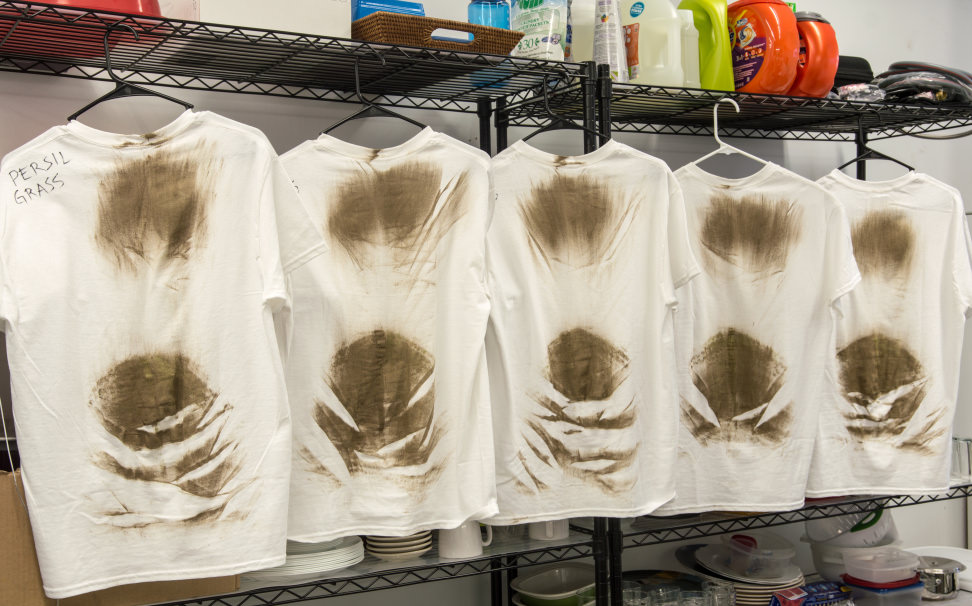 Grass and dirt stained T-shirts