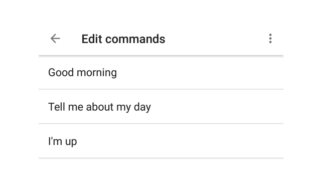 Google Routines Edit Commands