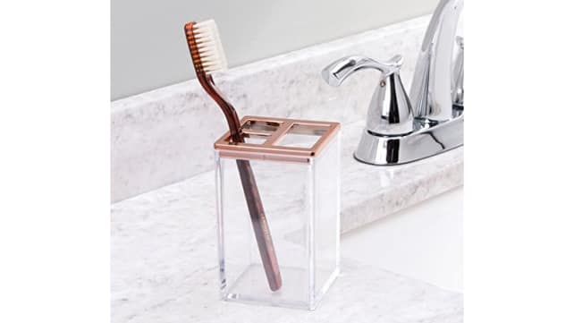 InterDesign Rose Gold Toothbrush Holder