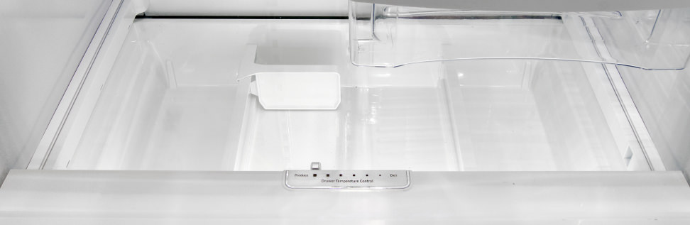 Whirlpool WRX735SDBM Middle Drawer Top-Down View with Controls