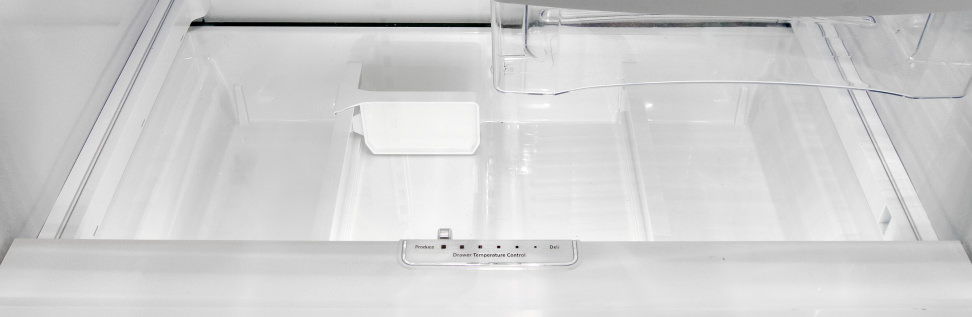 Whirlpool WRX735SDBM Middle Drawer Top-Down View with Controls
