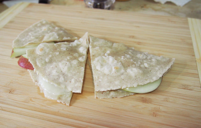 Apple cheese tortilla