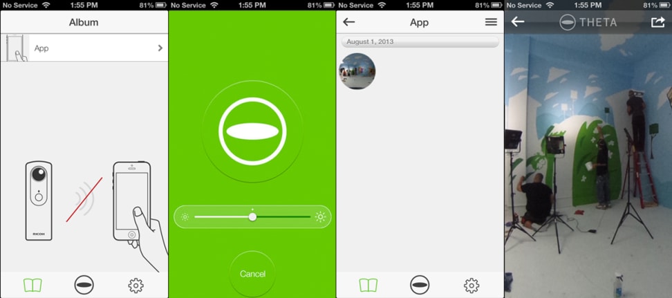 Ricoh Theta App Interface
