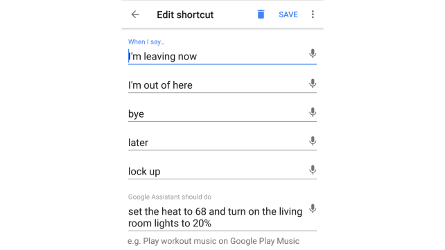 Google Home Shortcut Leaving Home