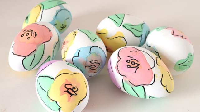 Floral Watercolor Easter Eggs